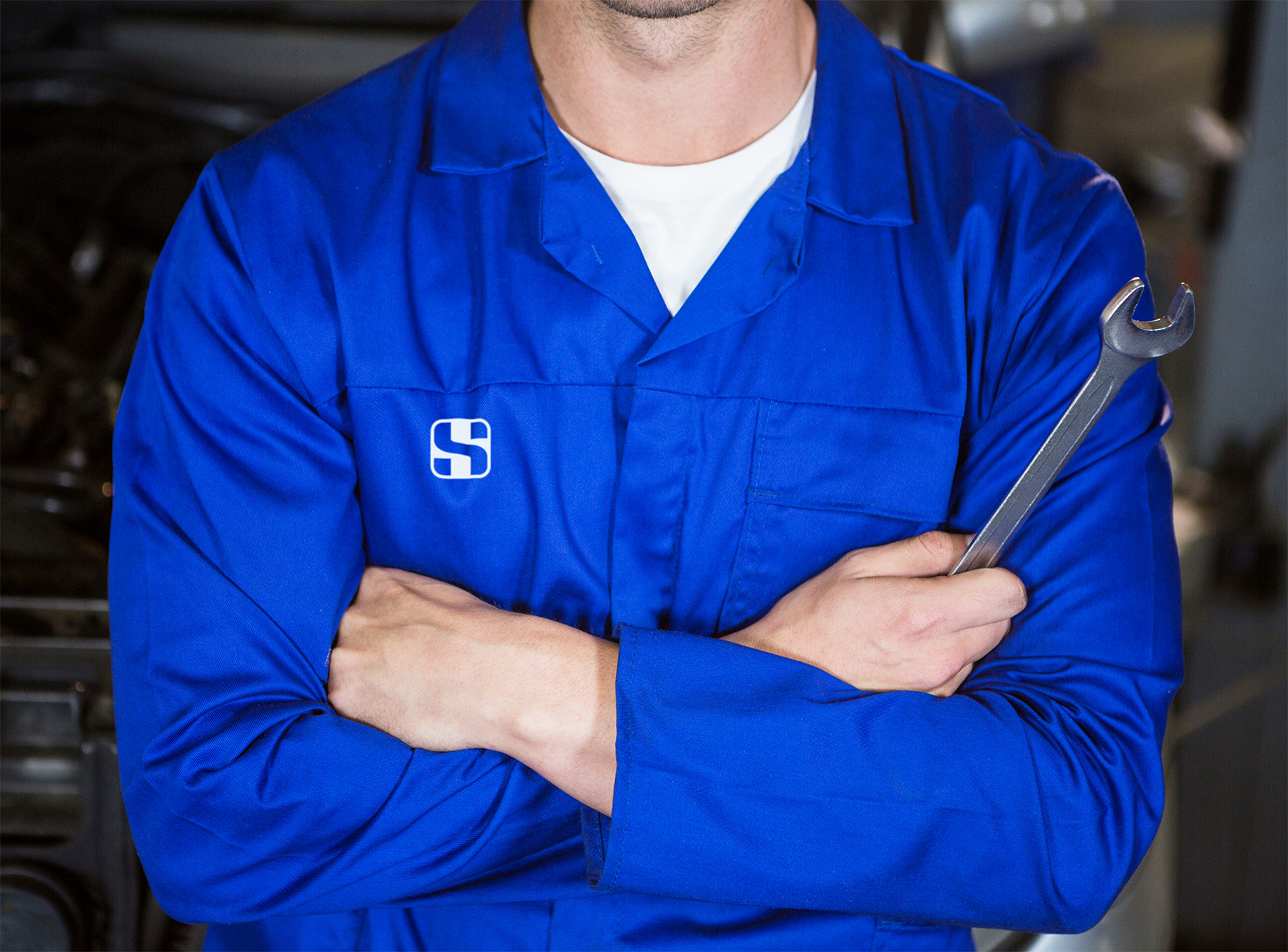 Service Plus mechanic shirt mock-up